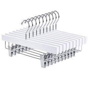 Cintre à pantalons en bois blanc de luxe avec crochet <span class=keywords><strong>et</strong></span> design multifonctionnel flexible pour les magasins de vêtements <span class=keywords><strong>et</strong></span> les supermarchés - Product Image 1