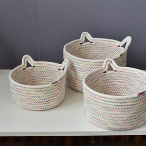 Woven Storage <b>Basket</b> Round 1-3L Handmade Desktop Organizer For Toys Keys Snacks - Product Image 3