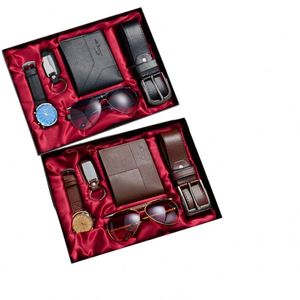 X527 Hbc Juego de Regalo Ejecutivo de Lujo para Hombre de 5 Piezas para Año Nuevo, Navidad, Acción de Gracias, Día del Padre - Cartera, Reloj, Cinturón, Gemelos, Gafas - Product Image 1