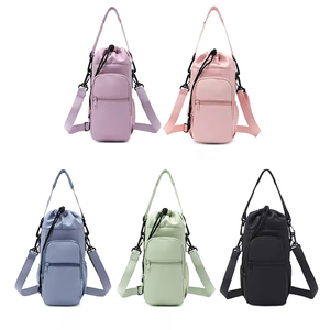 Funda para taza, bolsa para botella de agua, correa ajustable de nailon, portátil, para actividades al aire libre, estilo informal, 11x11x29cm - Product Image 4