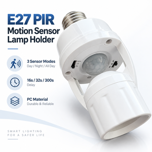 Portalámparas Inteligente con Sensor de Movimiento PIR, Rosca E27, Plástico, con Modos de Sensor y Retardo Ajustables - Product Image 1