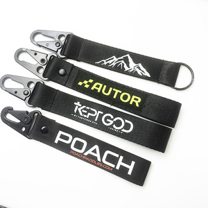 Taktik naylon anahtarlık toka dokuma toka asılı karabina anahtarlık ile cırt cırt promosyon hediyeler araç çekme halatı - Product Image 4