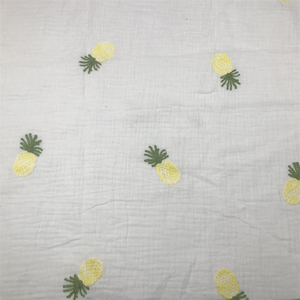 Nuevo diseño, camisón de encaje de piña de algodón 100% blanco puro, tela tejida de gasa de doble capa Clase A, nuevo diseño, encaje blanco puro - Product Image 2