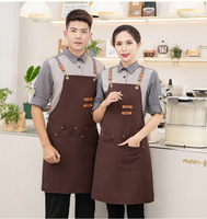 Tablier coréen en toile imperméable, personnalisable avec logo, pour la restauration, la cuisine, les cafés, les serveurs, tablier tendance