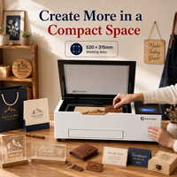 Graveur et découpeur laser de bureau intelligent avec écran tactile de 5 pouces, application mobile et contrôle par PC pour projets de bricolage en bois et acrylique