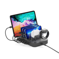 Station de charge multi-USB Type-C pour téléphones portables, station de charge portable de bureau à 6 ports pour tablettes et téléphones portables