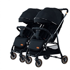 Cochecito Doble con Función Reclinable, Ligero, Plegable, Diseño de Vista Alta, Plegado en un Solo Paso, Metálico, para Bebés de 0 a 6 <span class=keywords><strong>Meses</strong></span> - Product Image 1
