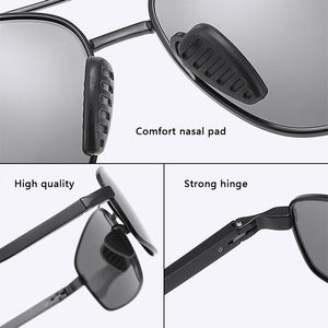 Высококачественные ультралегкие прямоугольные поляризационные классические солнцезащитные очки UV400 с двойным мостом для вождения - Product Image 4