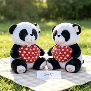 ตุ๊กตาหมีแพนด้านั่งน่ารัก ผ้าฝ้ายซักได้และขนยาว ได้รับการรับรองมาตรฐาน OEKO-TEX ของขวัญวันวาเลนไทน์ - Product Image 4