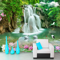 Papier peint photo 3D personnalisé, paysage de cascade, murale, peinture murale, papel de parede, salon, papier peint de bureau, murs 3D modernes