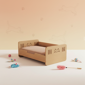 Cama para Gatos Moderna de <span class=keywords><strong>Madera</strong></span> Maciza Ecológica, Fácil de Limpiar, Desmontable, Lavable, con Separación del Piso y Protección contra la Humedad - Product Image 2