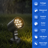 Projecteur LED COB extérieur AC 36W avec lentille premium, en aluminium robuste, à faisceau étroit, pour l'éclairage d'accentuation des piliers de bâtiment