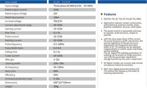 เครื่องเชื่อม tig-300พร้อมเครื่องเชื่อม ACDC ชีพจรและอินเวอร์เตอร์2 in 1เครื่องเชื่อม SMAW หรือ TIG - Product Image 4