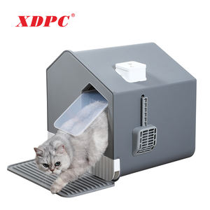 Grote Huisvormige Huisdiertraining Handig Schoonmaken Ingesloten Plastic Kattenbak - Product Image 5