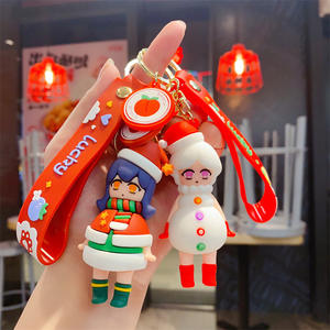 LLavero de Navidad de dibujos animados para chica, bolsa de goma 3d, colgante pequeño, regalo, venta al por mayor - Product Image 5