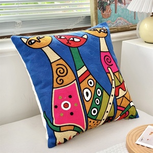 Venta directa de fábrica Animal abstracto <span class=keywords><strong>Picasso</strong></span> bordado pintura al óleo algodón funda de almohada funda de cojín para sofá sala de estar - Product Image 3