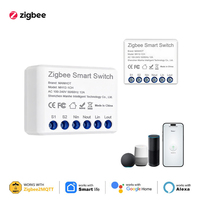 Modul Saklar Zigbee Smart Life Kontrol Suara Timer Jarak Jauh DIY Tuya Mini 12A Kualitas Terbaik