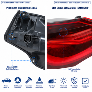 Conjunto de Luces Traseras LED para <span class=keywords><strong>BMW</strong></span> <span class=keywords><strong>X1</strong></span> F48 F49, OE 63217478069 63217478070, Enchufar y Usar, Ajuste Directo, SDrive20i XDrive25i - Product Image 4