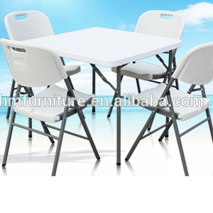 Juego de mesa y sillas plegables, cuadradas, HDPE - Product Image 4