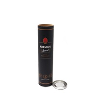 Boîte d'emballage de whisky de luxe écologique et recyclable en forme de cylindre avec noyau en papier personnalisé, tube en carton pour bouteille de vin, couvercle en fer