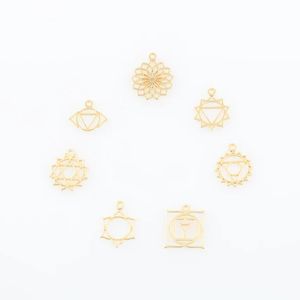 एकल फैंटम सेट प्रतीक सोने की प्लेटेड योग पेंडेंट 18k सोना प्लेटेड स्टेनलेस स्टील देहाती चकरा गहने 14x16mm की आपूर्ति - Product Image 4