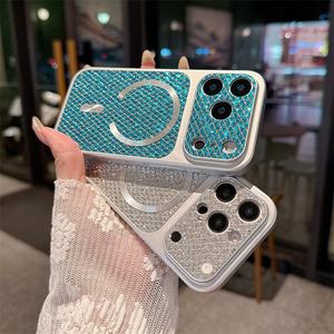 Funda Magnética Original con Purpurina para iPhone 17 16 15 Pro Max, con Protección de Cámara Electrochapada, Brillante y de Cuero - Product Image 2