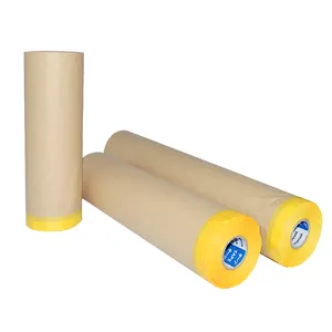 Golden Supplier Pre Coated Masking Paper Kraft Roll For Car Automobile Auto Paint Painting