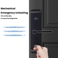 Cerradura de Puerta de Hotel con Software de Gestión, Desbloqueo con Tarjeta, Seguridad Inteligente, Cerradura de Hotel Integral Negra con Llave