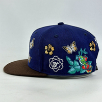 Topi Snapback Katun Fashion, Pinggiran Datar, Dapat Disesuaikan, Bordir Logo Custom, Grosir Topi Snapback