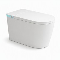 WC intelligent avec bidet électrique, siège chauffant, chasse d'eau automatique, télécommande, en céramique, à poser au sol, design moderne, cuvette allongée, jet à siphon