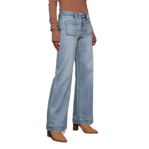 European American <strong>Cross</strong>-Border High-Waisted Breathable <strong>Jeans</strong> Women's Fashion 2025 Spring New Wide-Leg Retro Elegant Straight-Leg - Product Image 4