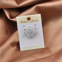 Bros Zirkon Berkilauan Multi-Petal yang Cantik, Bros Bunga Berhias Rhinestone Besar Mewah, Perhiasan Berlapis Emas Berkualitas Tinggi