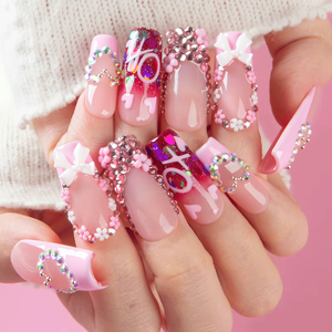 Venta al por mayor de <span class=keywords><strong>puntas</strong></span> de uñas postizas rosa melocotón estilo <span class=keywords><strong>ballet</strong></span>, removibles, para manicura, de presión. - Product Image 4