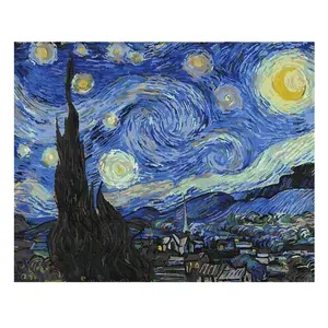 New arrival home style paintings creative starry night oil painting dIY painting by number for adult