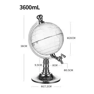 थोक बियर तौलिया ग्लोब वाइन डिस्पेंसर पेय डिस्पेंसर पारदर्शी पेय जूस कॉकटेल डिस्पेंसर पारिवारिक पार्टी और बार