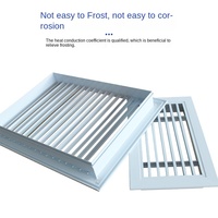 Diffuseur d'air carré en alliage d'aluminium à double couche, à grille verticale, à entrée d'air de retour, résistant à la pluie