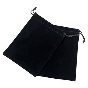 Bolsa de Regalo de Terciopelo Negro con Cordón y Logotipo Personalizado, Precio Directo de Fábrica - Product Image 2