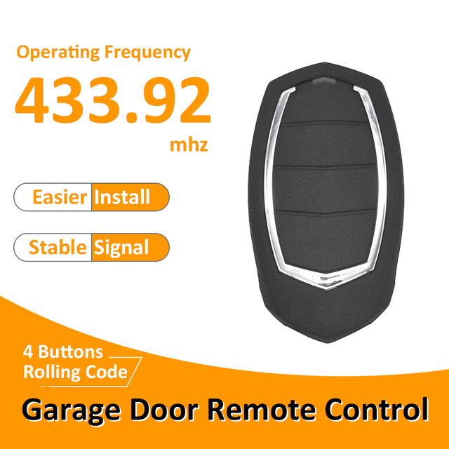 433MHz Rolling Code Key Fob Replacement Transmitter for Garage Doors, Gates & Electric Shutters