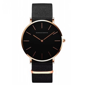 Montre à quartz pour homme 40 mm, 3 ATM, bracelet en cuir et tissu, boîtier en alliage, style décontracté et minimaliste, vente en gros - Product Image 5