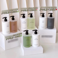 Bouteille vide en plastique transparente mate au toucher doux, avec pompe à lotion, pour shampoing et après-shampoing, 300 ml, 500 ml, emballage
