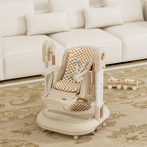 Chaise haute pour bébé multifonctionnelle 3 en 1, réglable en <span class=keywords><strong>hauteur</strong></span> sur 6 positions, nouvelle, avec double plateau repas, sécurisée pour les repas et l'alimentation - Product Image 4