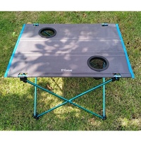 Vente directe d'usine, table pliante de camping moderne en acier inoxydable, pique-nique, pêche en plein air, randonnée, légère avec poche filet
