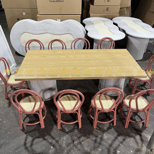 Juego de Mesa de Comedor de Ratán Rectangular y Ovalado en Oferta, Mesa de Fiesta al por Mayor para Uso en Exteriores, Parques y Hoteles - Product Image 3