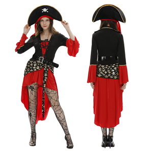 Costume da <span class=keywords><strong>Pirata</strong></span> dei Caraibi Vintage Medievale Sexy per Donna, Abito Gotico per Halloween <span class=keywords><strong>e</strong></span> Festival di Cosplay - Product Image 4