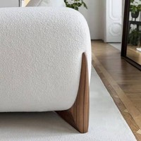 Ensemble de canapés inclinables Chesterfield italiens modernes Dareko, pieds en bois massif, tissu en velours d'agneau, canapé-lit rembourré de luxe léger pour hôtel