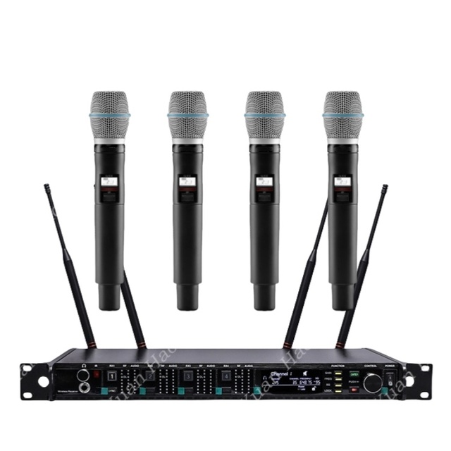 QLXD SLXD True Diversity IR Infrared 4 Channel Digital AD4Q/KSM9/KSM8/KSM11 Wireless Microphone System