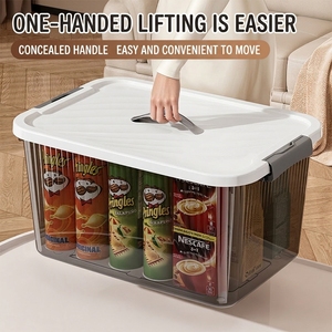 <span class=keywords><strong>Caja</strong></span> de Almacenamiento Cuadrada Extra Grande de Plástico con Tapas, Diseño Plegable, Capacidad de 10-20L, para Organización del Hogar - Product Image 2