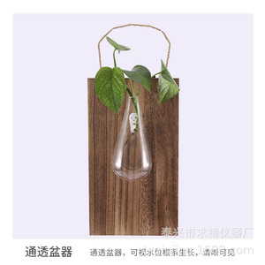 Seeking Excellence Flower Shape Glass Hanging <b>Vase</b> For Hydroponic Plants Wall Mount Decor - Product Image 4