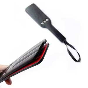 Vente chaude Adulte <span class=keywords><strong>Erotica</strong></span> Noir Double Cuir Split Main Slap Conditionnement Fessée Paddle <span class=keywords><strong>BDSM</strong></span> Flirter Outils - Product Image 4