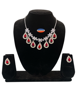 Ensemble de collier et de boucles d'oreilles pendantes élégants, bijoux de mode classiques, design élégant pour les fêtes, les anniversaires, les mariages, les événements du soir, cadeau - Product Image 4